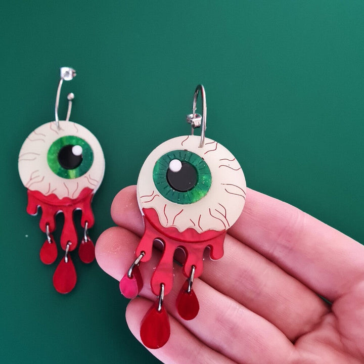 Zombie Halloween Eyeball Dangle Earrings by Cherryloco Jewellery 2