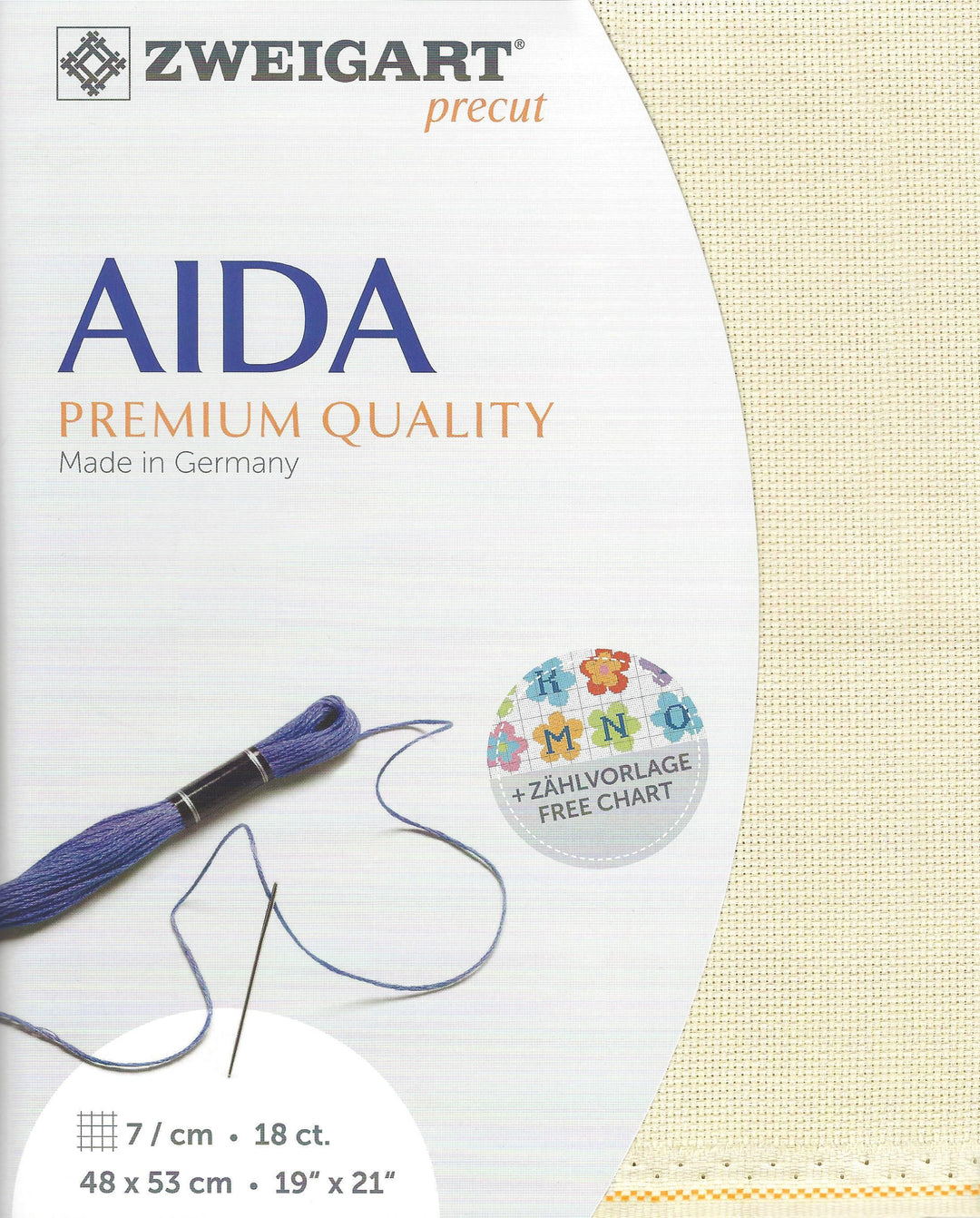 Zweigart Precut Fein-Aida 18 count Platinum 3793/770