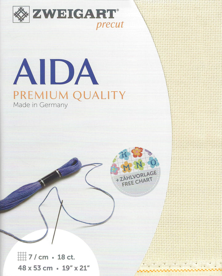 Zweigart Precut Fein-Aida 18 count Platinum 3793/770