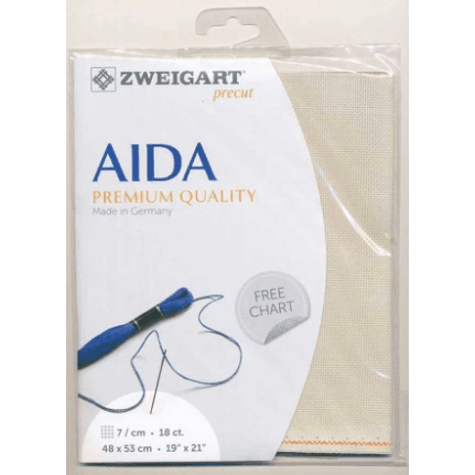 Zweigart Precut Fein-Aida 18 count Platinum 3793/770
