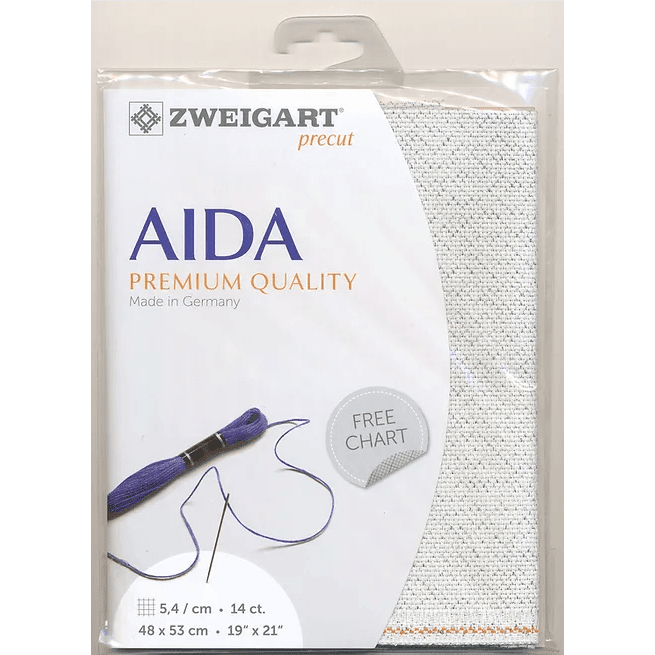 Zweigart Precut Stern-Aida 14 count Silver Flecked White 3706/17
