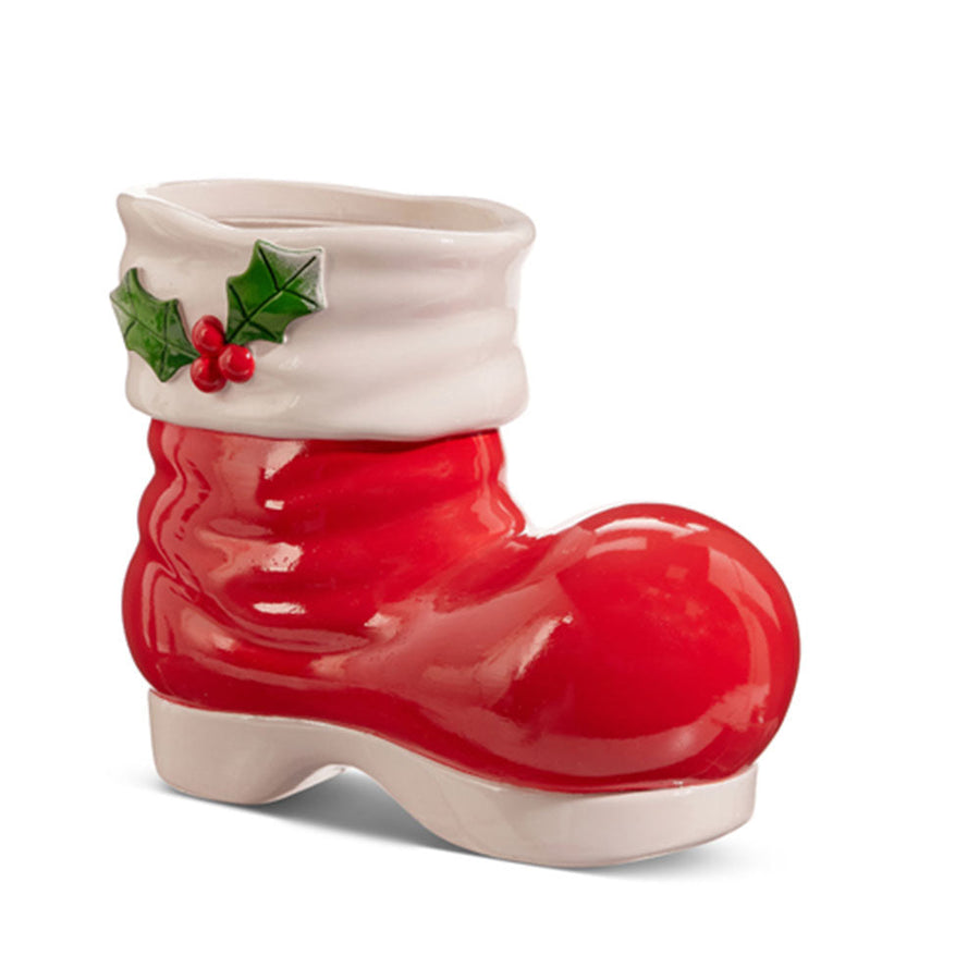 10" Red Santa Boot Vase by Raz Imports