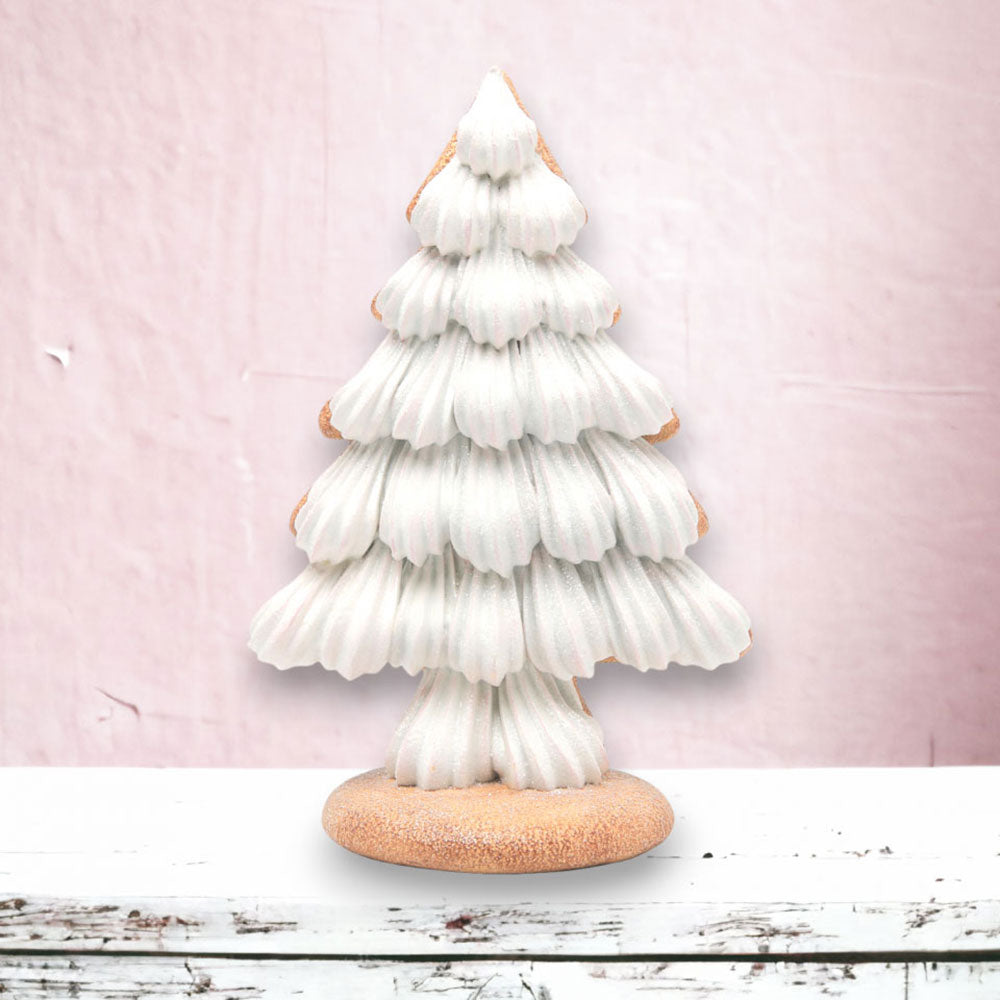 10" White Frosting Gingerbread Tree by December Diamonds