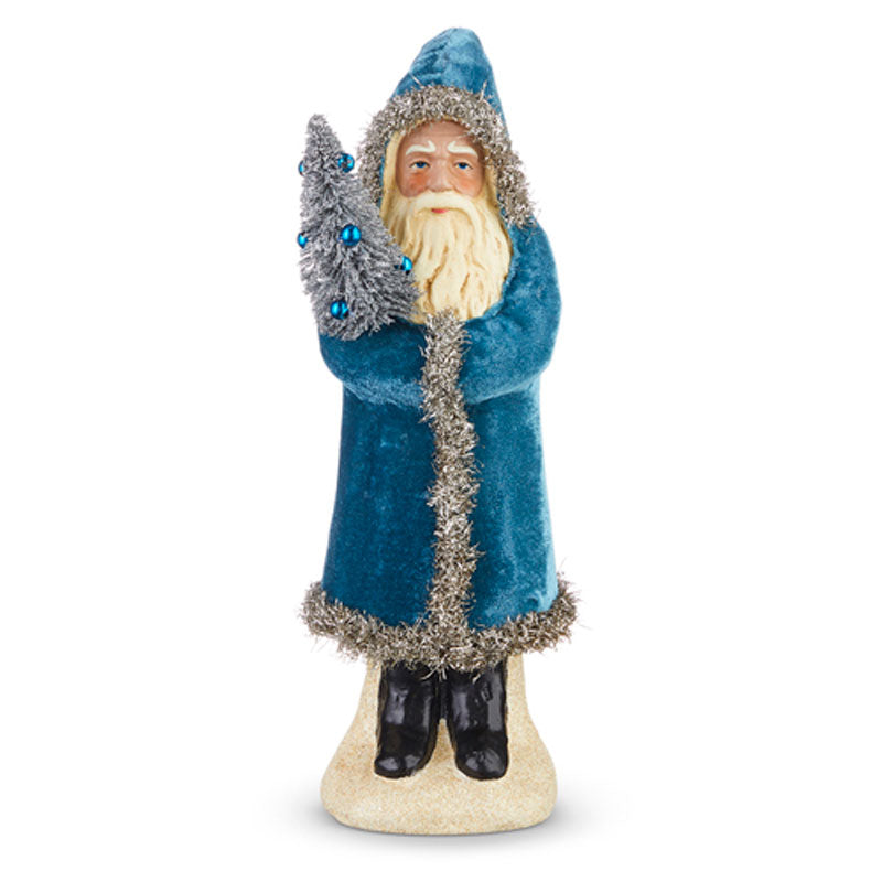 12" Blue Velvet Santa  by Raz Imports image