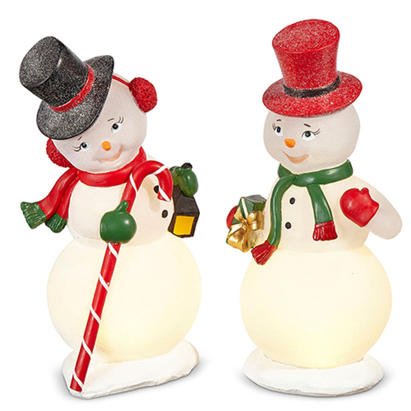 12" Lighted Retro Snowman  by Raz Imports image