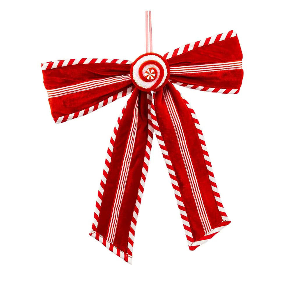 12" Set of 6 Red Candy Bow by December Diamonds