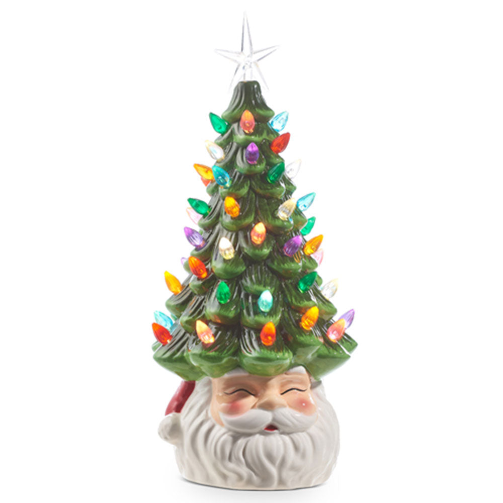 13.5" Vintage Santa Lighted Tree by Raz Imports