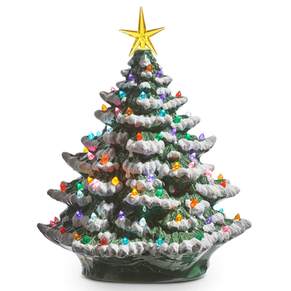 13" W/Timer Vintage Lighted Tree by Raz Imports