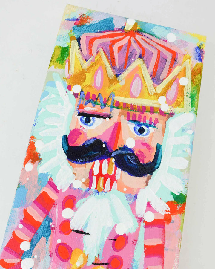 Pink Soldier Nutcracker Painting: 3x9