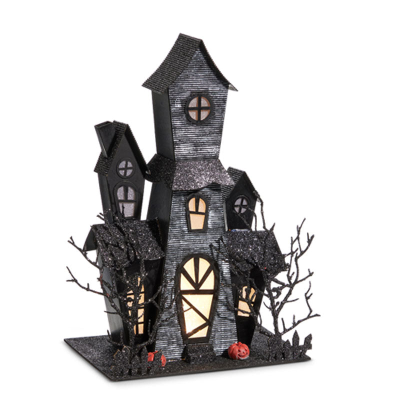 14.75" Lighted Black Haunted House  by Raz Imports image