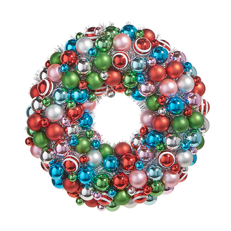 19.5" Vintage Ornament And Tinsel Wreath  by Raz Imports image