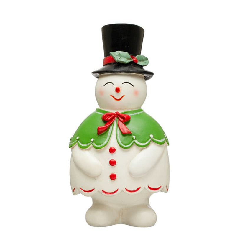 2-1/2"L x 2"W x 5-1/4"H Resin Snowman Toothpick Holder w/ Top Hat, Multi Color by Creative Co-Op