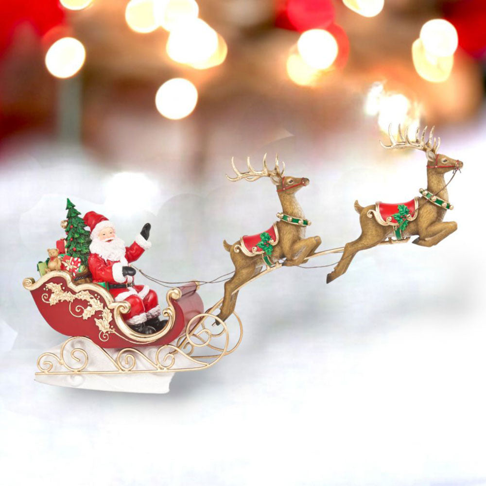 22.5" Santa w/Reindeer and Sleigh - NEW 2024 by December Diamonds image