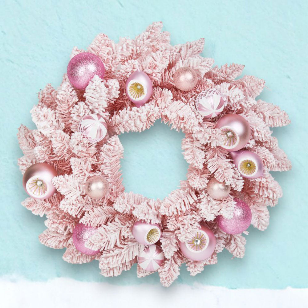 23" Pink Wreath w/Pink Ornaments - NEW 2024 by December Diamonds image