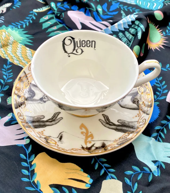 Green And Blue For Preorder - Alice in Wonderland Teacup & Saucer