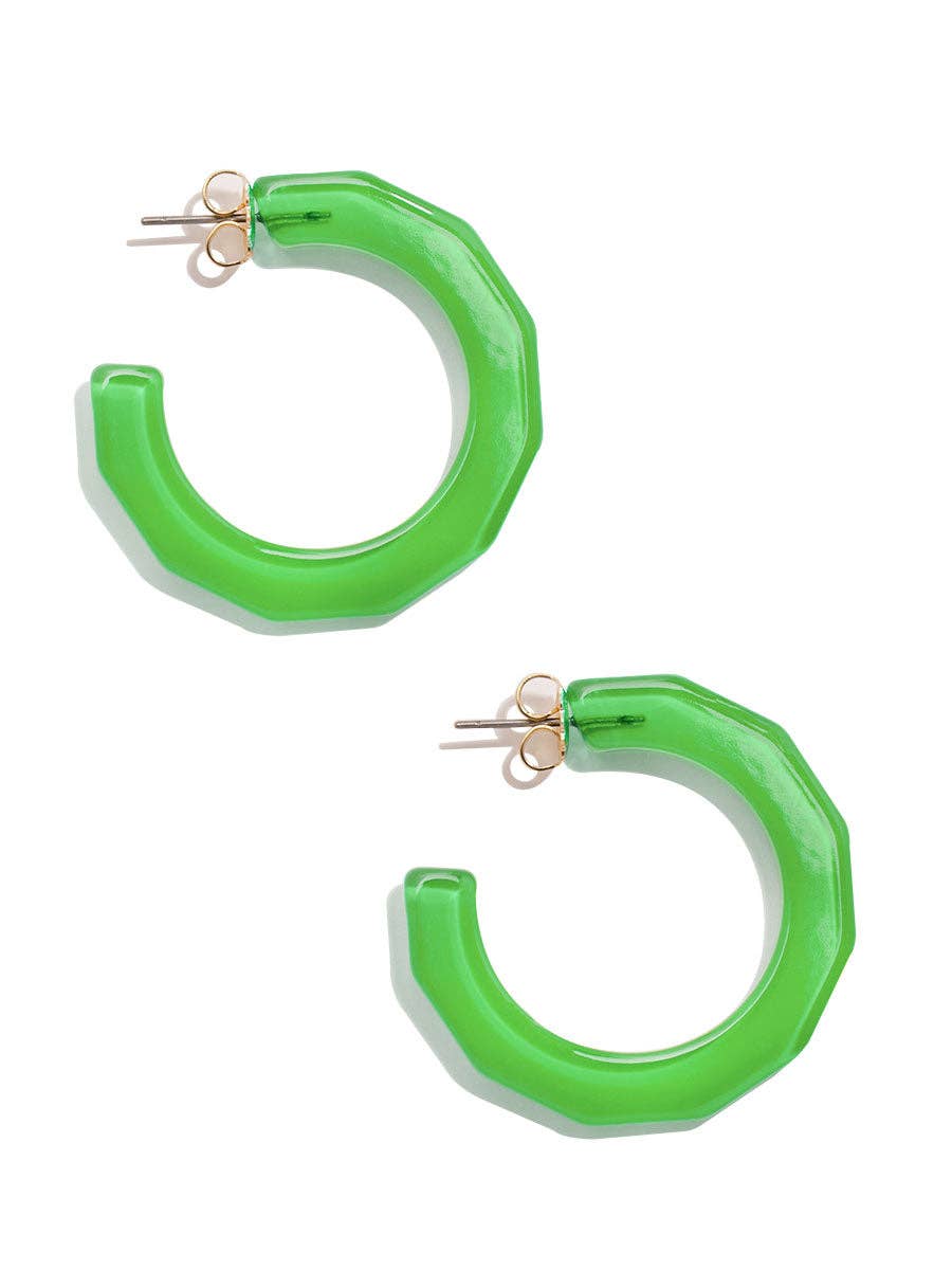 Textured Hoop Earring Green