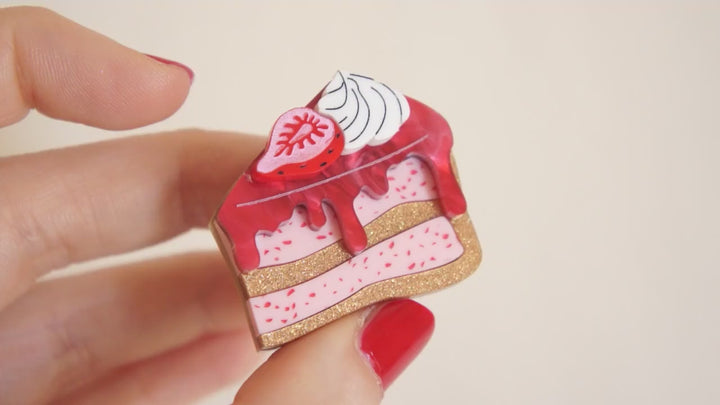 Strawberry Cake Brooch by LaliBlue