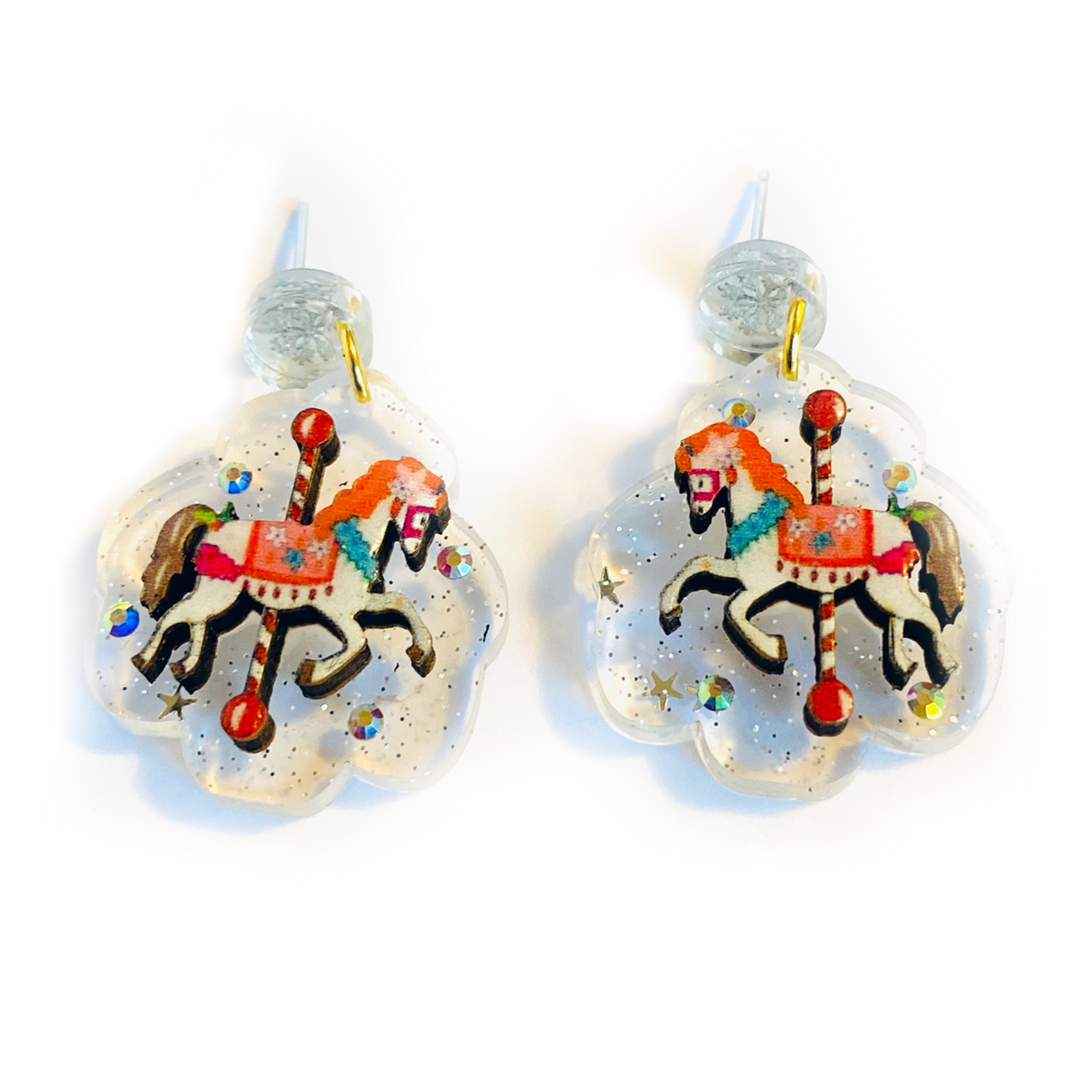 Christmas Carousel Earrings by Rosie Rose Parker