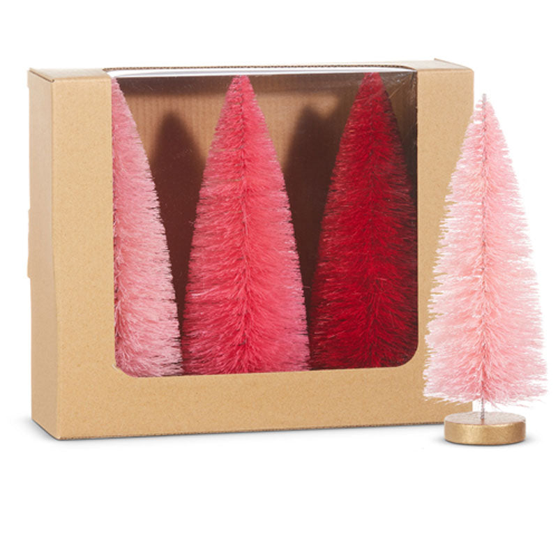 8" Box Of Pink Bottle Brush Trees  by Raz Imports image
