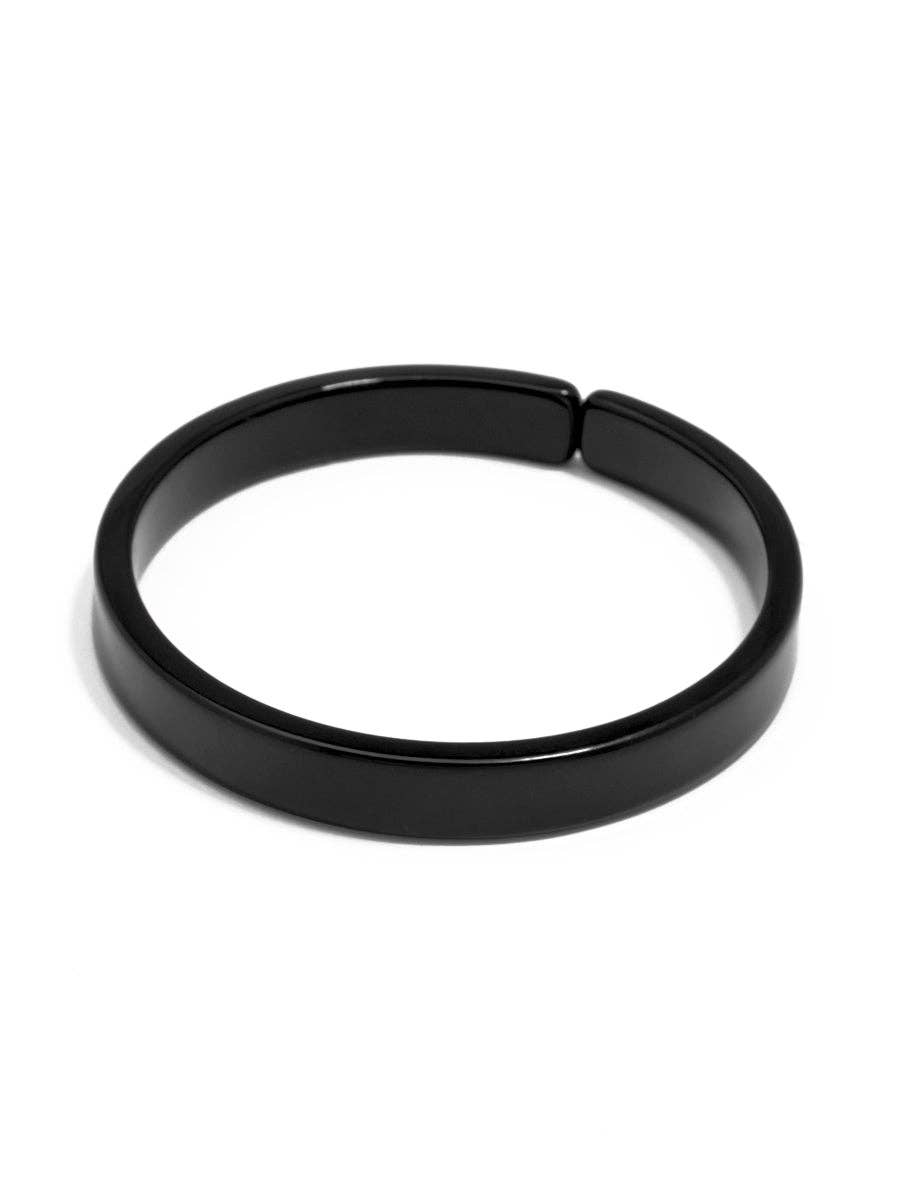 Resin Bangle Bracelet - BLACK Medium Width