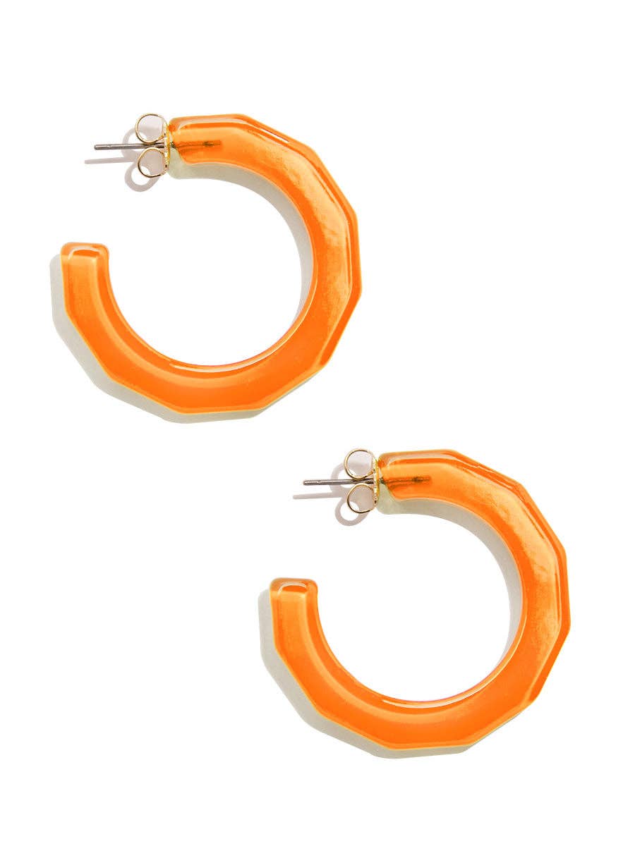 Textured Hoop Earring Bright Orange