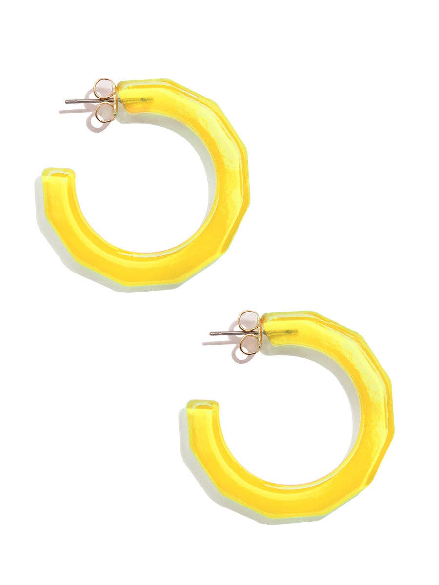 Small Textured Hoop Earring Yellow