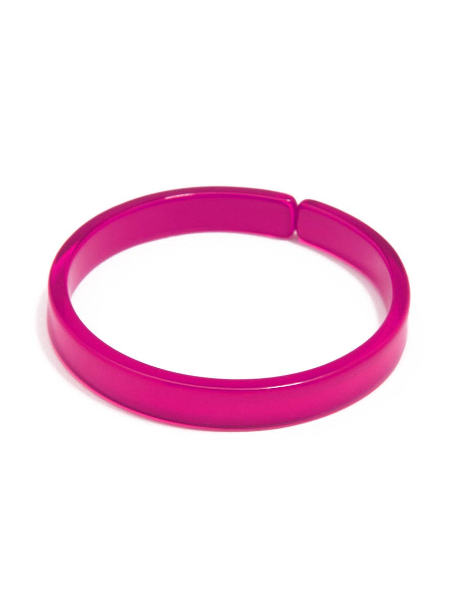 Resin Bangle Bracelet - HOT PINK Medium Width