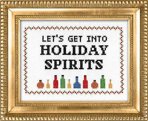 Let's Get Into Holiday Spirits Subversive Cross Stitch Kit