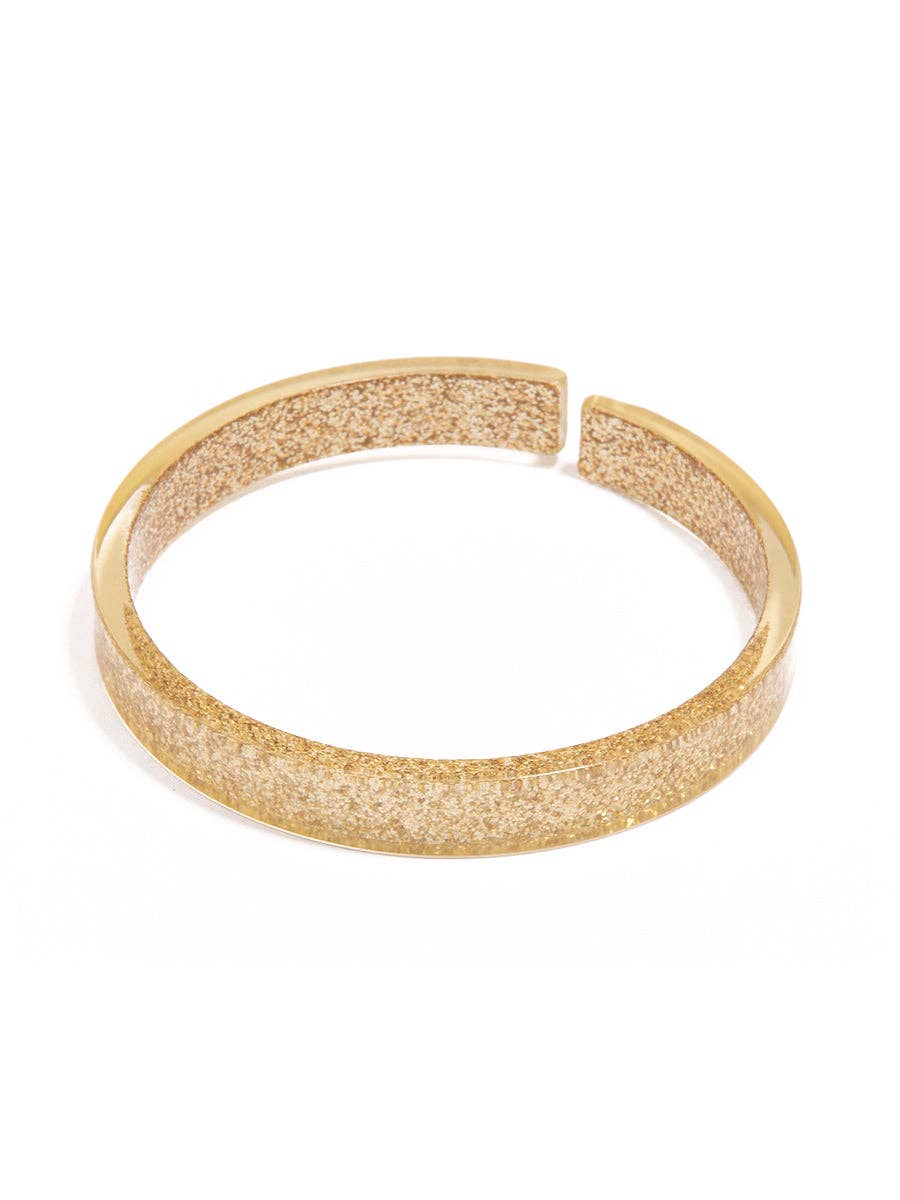 Resin Bangle Bracelet - GOLD Medium Width