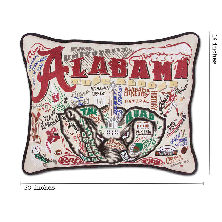 Alabama, University of Collegiate Hand-Embroidered Pillow