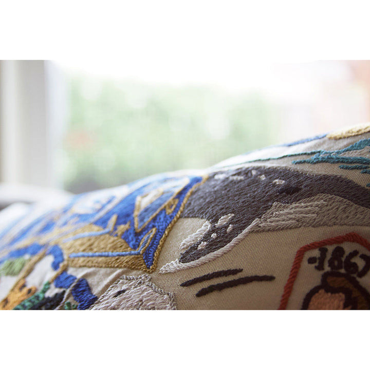 Alaska Hand-Embroidered Pillow