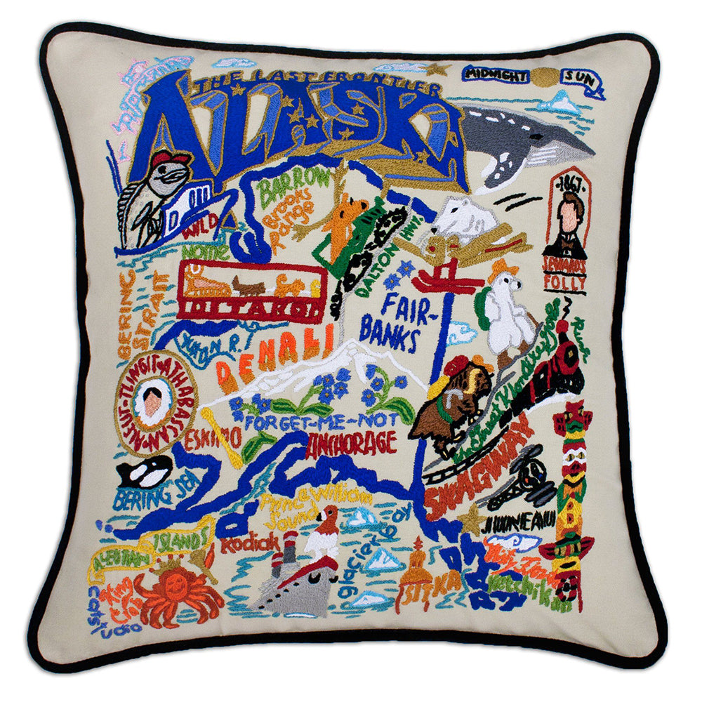 Alaska Hand-Embroidered Pillow