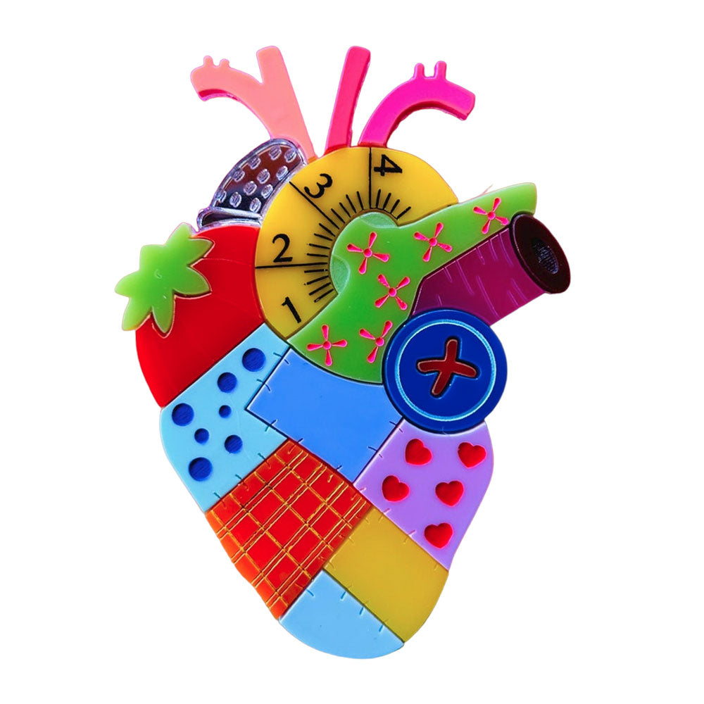 Anatomical Hearts Collection - "Everything for Sewing" Acrylic Brooch by Makokot Design