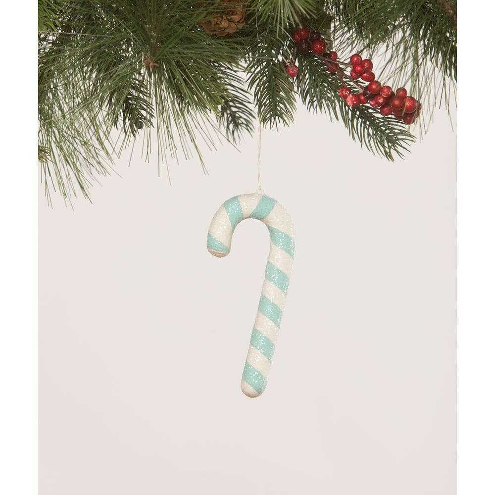 Aqua Candy Cane Ornament by Bethany Lowe