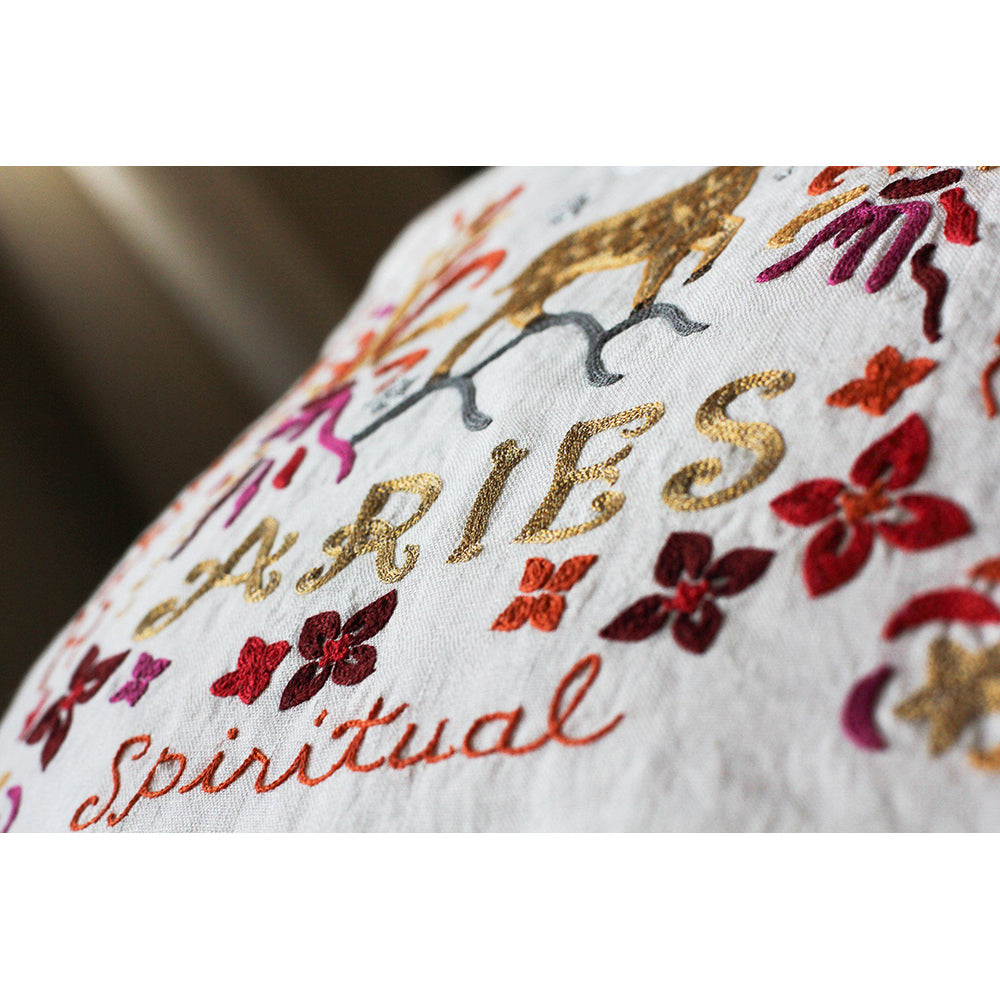 Aries Astrology Hand-Embroidered Pillow by Cat Studio