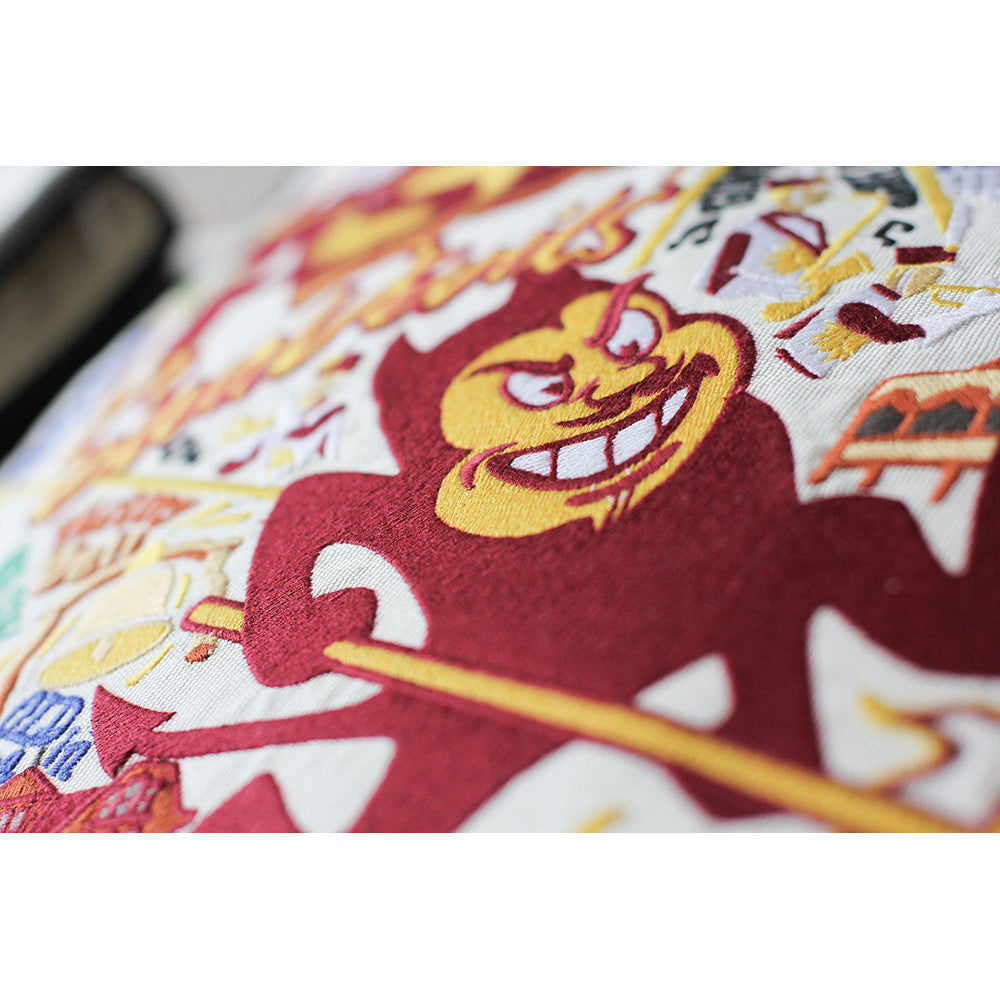Arizona State University Collegiate Hand-Embroidered Pillow