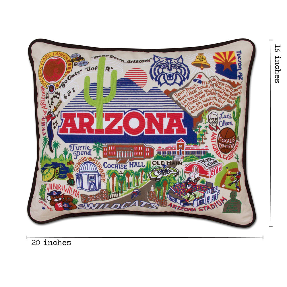 Arizona, University of Collegiate Hand-Embroidered Pillow