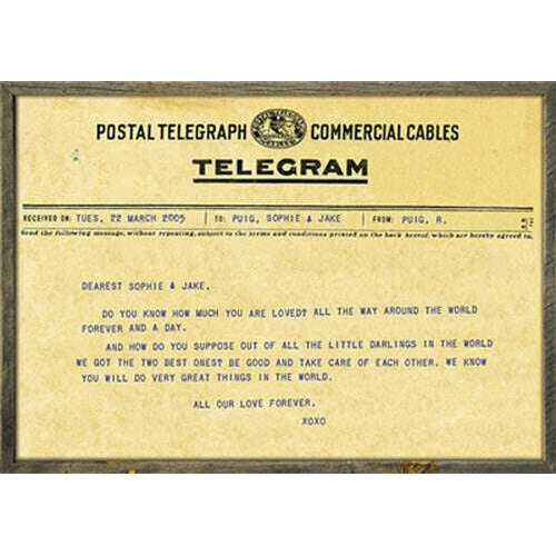 Art Print - Custom Telegram Print - Grey Wood - 25" X 35" by Sugarboo Design