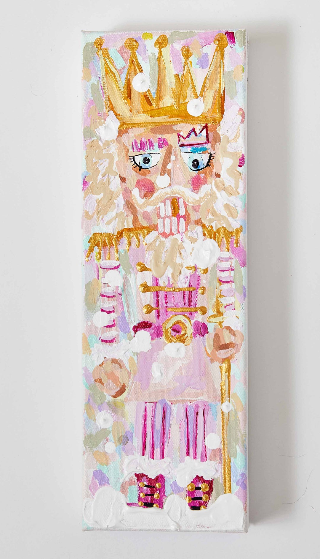 Candy Nutcracker Christmas Painting: 3x9