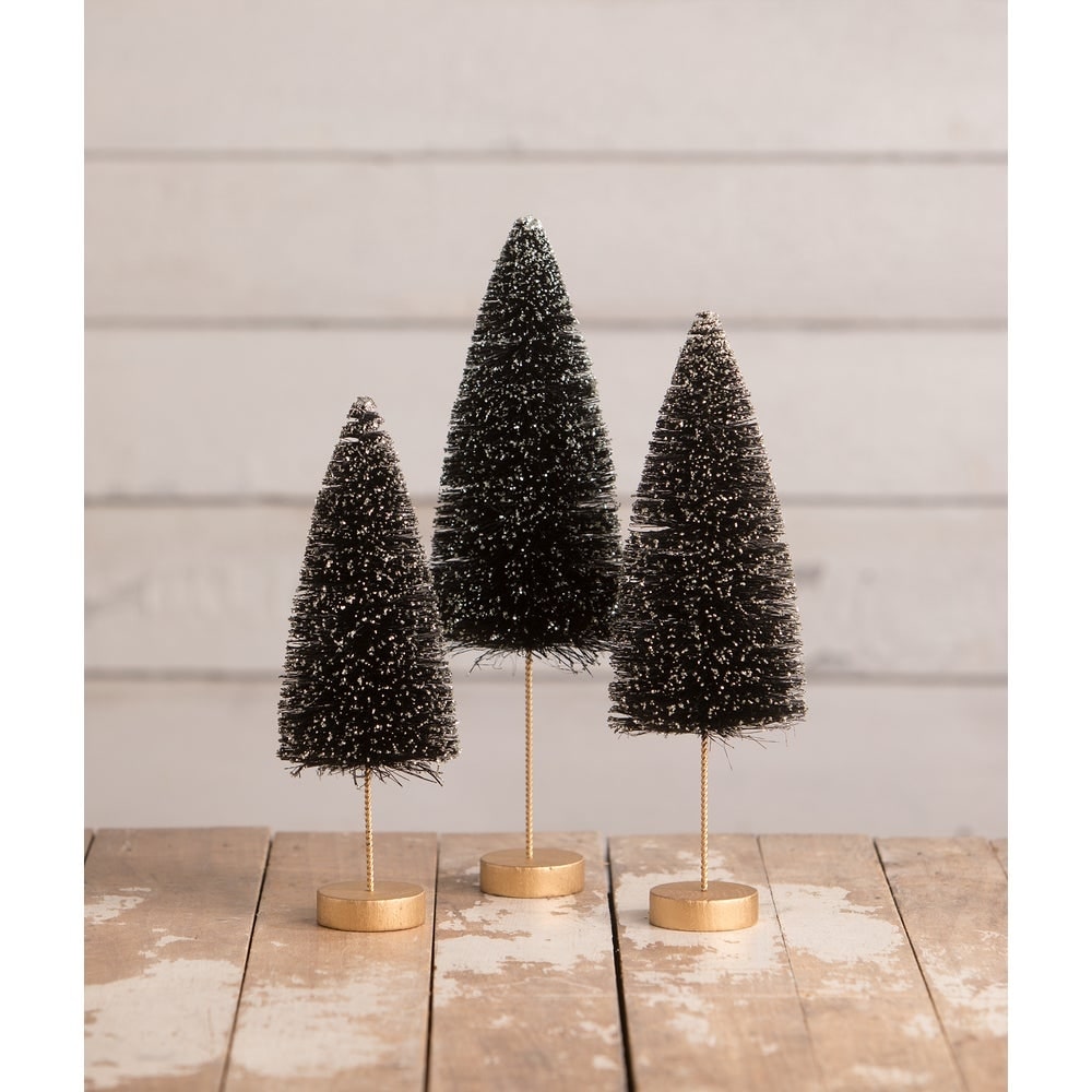 Back to Black Halloween Trees S3by Bethany Lowe