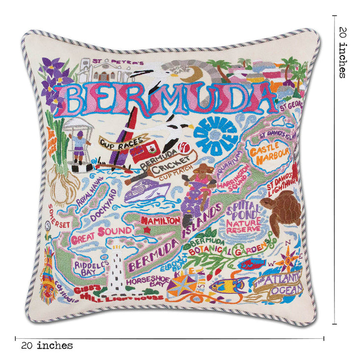 Bermuda Hand-Embroidered Pillow