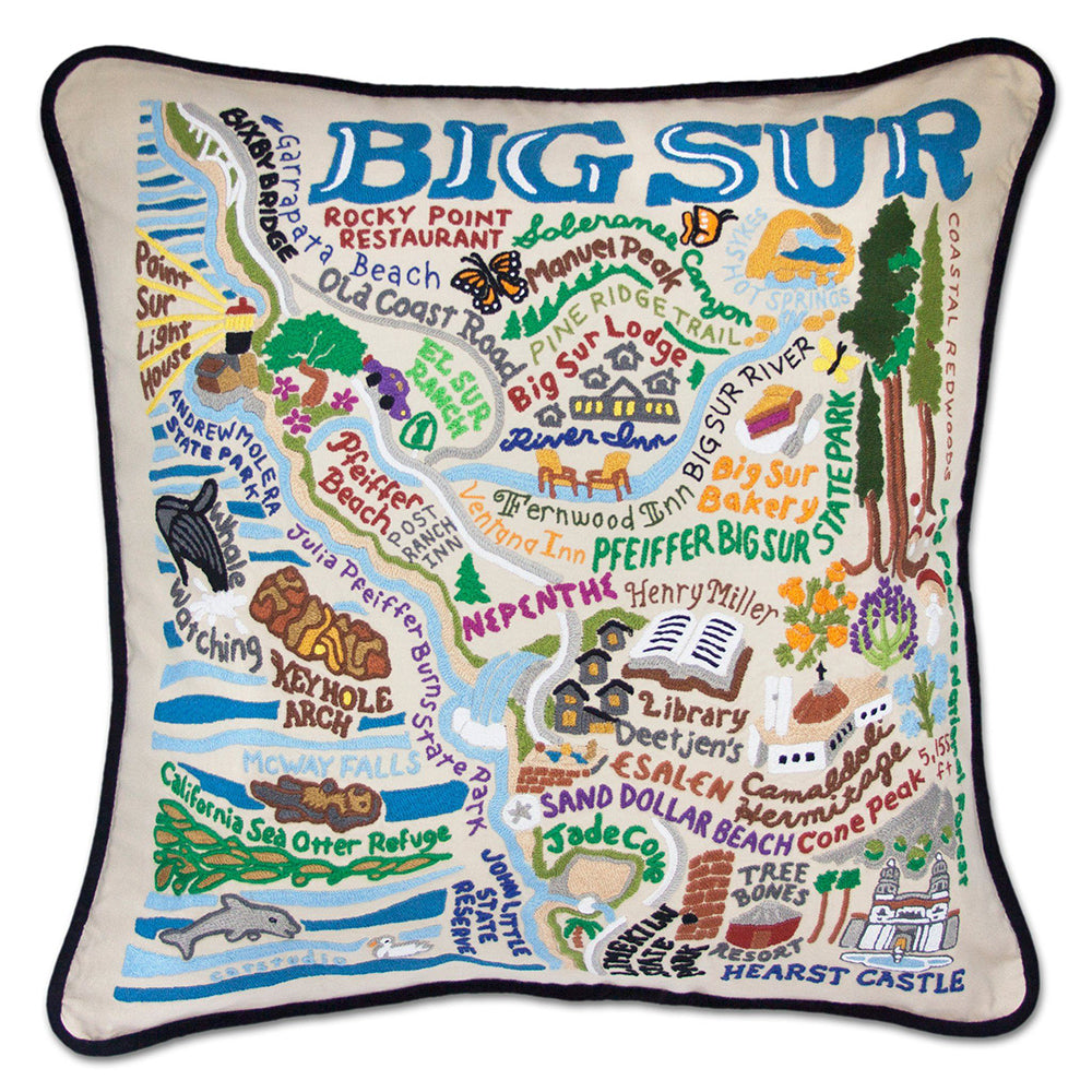 Big Sur Hand-Embroidered Pillow