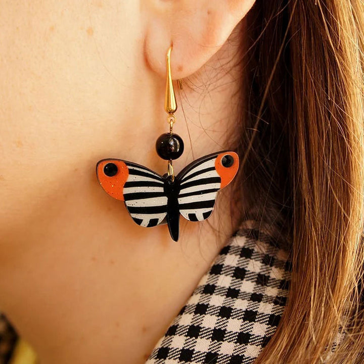 Black and White Butterfly Earrings by LaliBlue image 2