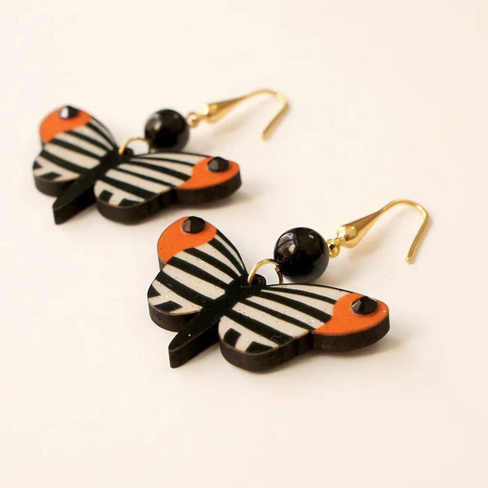 Black and White Butterfly Earrings by LaliBlue image 1