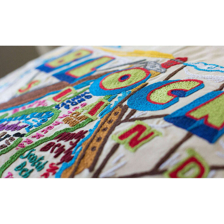 Block Island Hand-Embroidered Pillow