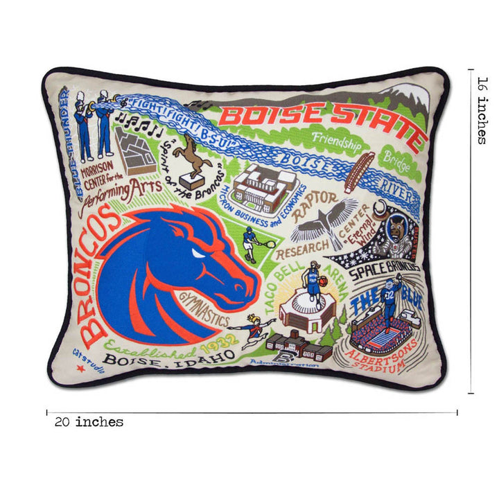 Boise State University Collegiate Embroidered Pillow by CatStudio