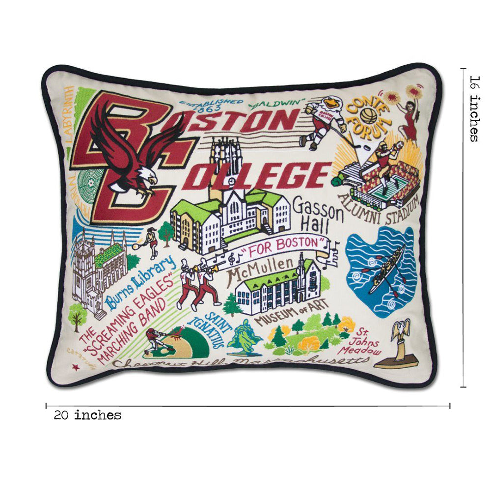 Boston College Collegiate Hand-Embroidered Pillow