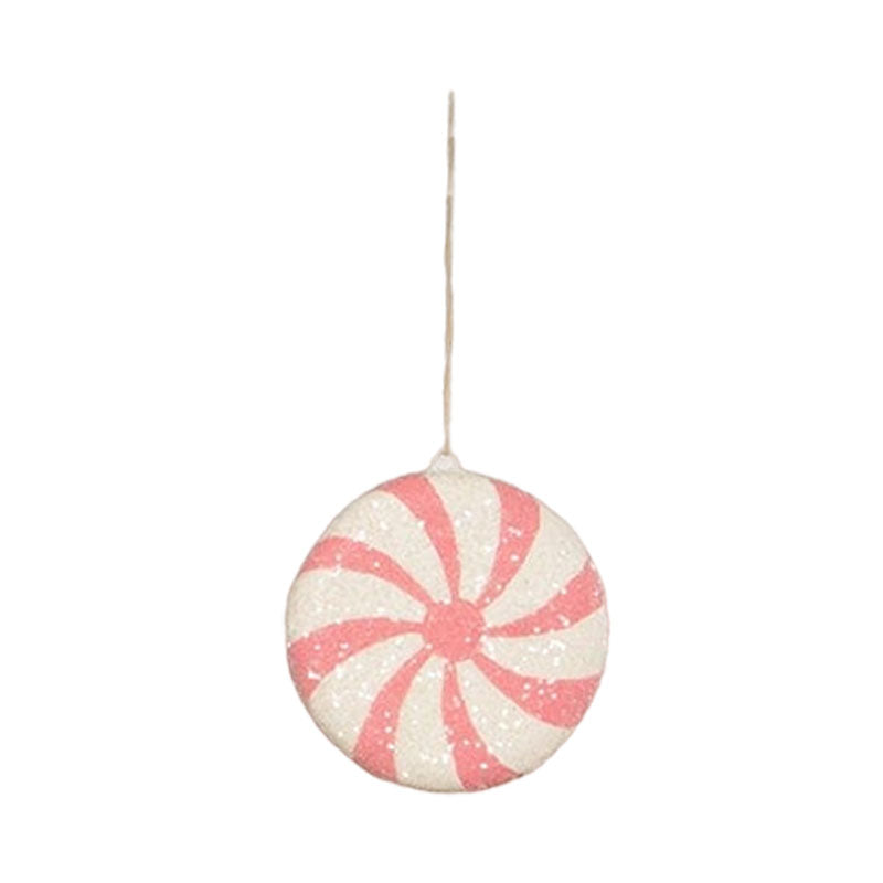Bright Pink Peppermint Ornament by Bethany Lowe