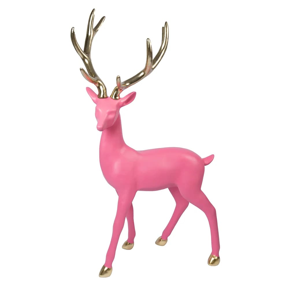 Bright Pink Standing Deer Display by December Diamonds