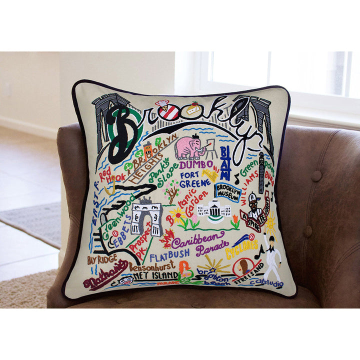 Brooklyn Hand-Embroidered Pillow